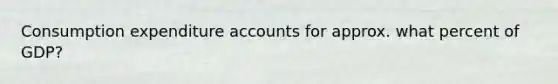 Consumption expenditure accounts for approx. what percent of GDP?