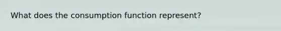 What does the consumption function represent?