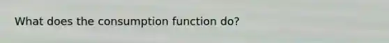 What does the consumption function do?