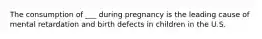 The consumption of ___ during pregnancy is the leading cause of mental retardation and birth defects in children in the U.S.