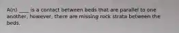 A(n) ____ is a contact between beds that are parallel to one another, however, there are missing rock strata between the beds.