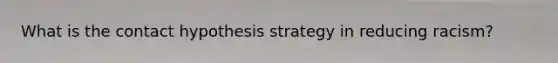 What is the contact hypothesis strategy in reducing racism?