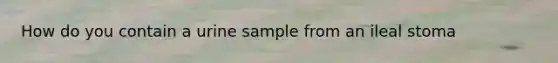 How do you contain a urine sample from an ileal stoma