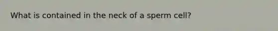 What is contained in the neck of a sperm cell?