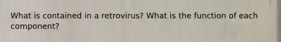 What is contained in a retrovirus? What is the function of each component?