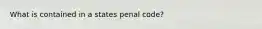 What is contained in a states penal code?