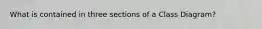 What is contained in three sections of a Class Diagram?