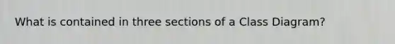 What is contained in three sections of a Class Diagram?