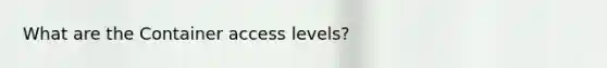 What are the Container access levels?