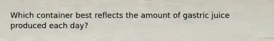 Which container best reflects the amount of gastric juice produced each day?