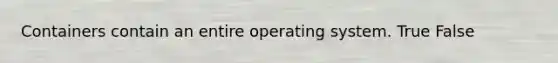 Containers contain an entire operating system. True False