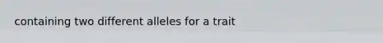 containing two different alleles for a trait