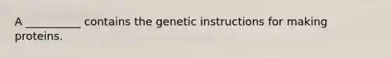 A __________ contains the genetic instructions for making proteins.