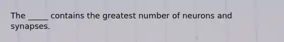 The _____ contains the greatest number of neurons and synapses.