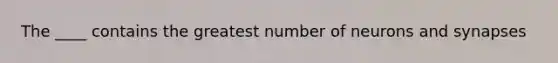 The ____ contains the greatest number of neurons and synapses