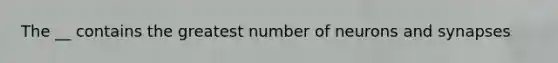 The __ contains the greatest number of neurons and synapses