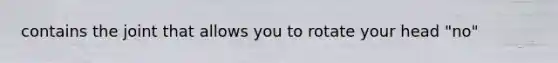 contains the joint that allows you to rotate your head "no"