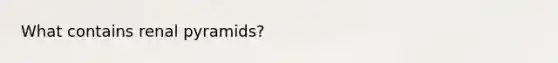 What contains renal pyramids?