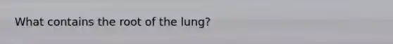 What contains the root of the lung?