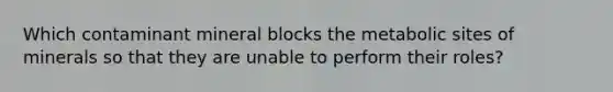 Which contaminant mineral blocks the metabolic sites of minerals so that they are unable to perform their roles?