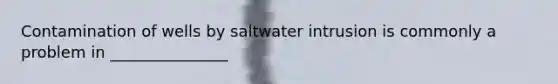 Contamination of wells by saltwater intrusion is commonly a problem in _______________