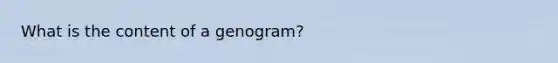 What is the content of a genogram?