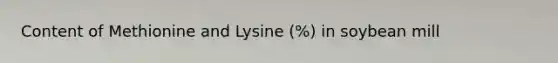 Content of Methionine and Lysine (%) in soybean mill