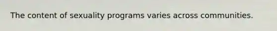 The content of sexuality programs varies across communities.
