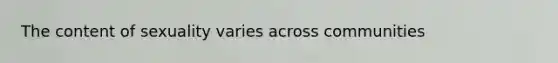 The content of sexuality varies across communities