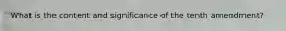 What is the content and significance of the tenth amendment?