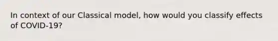 In context of our Classical model, how would you classify effects of COVID-19?