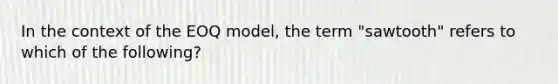 In the context of the EOQ model, the term "sawtooth" refers to which of the following?