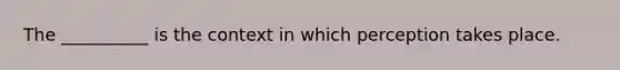 The __________ is the context in which perception takes place.