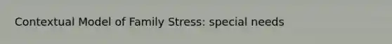 Contextual Model of Family Stress: special needs