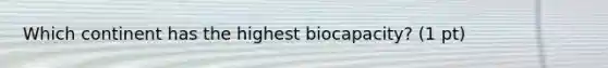 Which continent has the highest biocapacity? (1 pt)