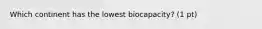 Which continent has the lowest biocapacity? (1 pt)