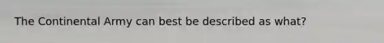 The Continental Army can best be described as what?