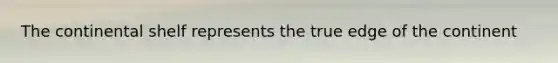 The continental shelf represents the true edge of the continent
