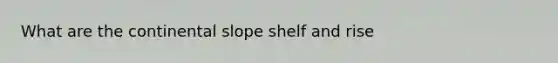 What are the continental slope shelf and rise