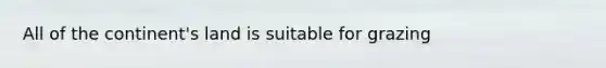 All of the continent's land is suitable for grazing