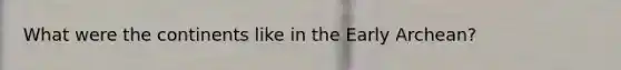 What were the continents like in the Early Archean?