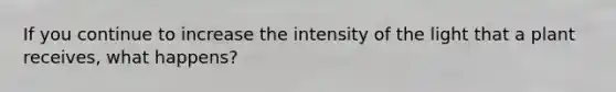 If you continue to increase the intensity of the light that a plant receives, what happens?