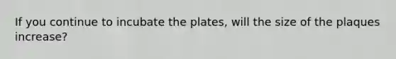 If you continue to incubate the plates, will the size of the plaques increase?