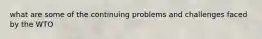 what are some of the continuing problems and challenges faced by the WTO