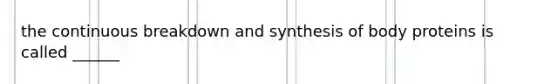 the continuous breakdown and synthesis of body proteins is called ______