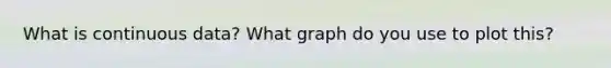 What is continuous data? What graph do you use to plot this?