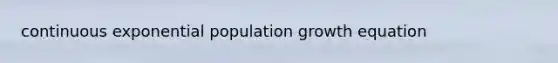 continuous exponential population growth equation