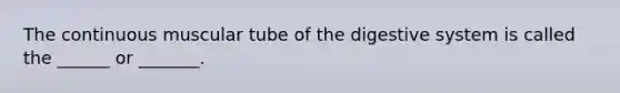 The continuous muscular tube of the digestive system is called the ______ or _______.