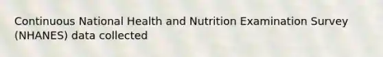 Continuous National Health and Nutrition Examination Survey (NHANES) data collected