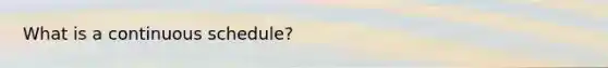 What is a continuous schedule?